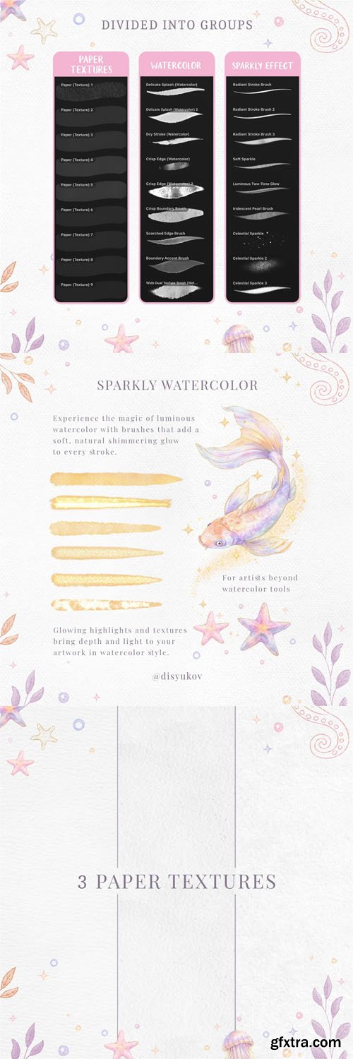 Sparkly Watercolor Brushes for Procreate Sparkly Watercolor Brushes for Procreate