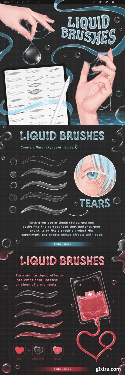 White Liquid Brushes for Procreate White Liquid Brushes for Procreate