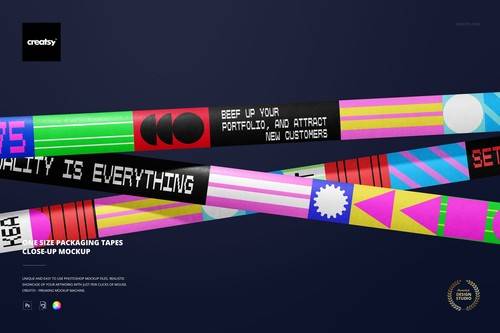 'Creatsy - One Size Packaging Tapes Close-up Mockup'