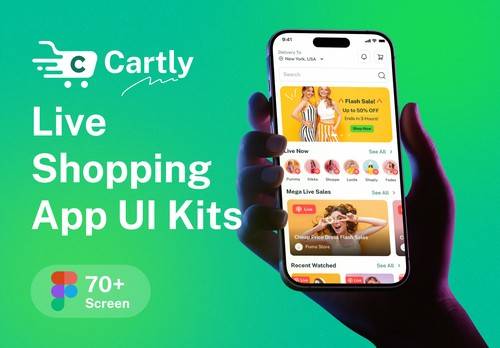 'UI8 - Cartly – Live Shopping Mobile App Figma UI Kits'