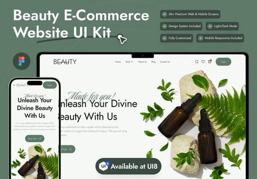 'UI8 - Beauty Ecommerce Website UI Kit'