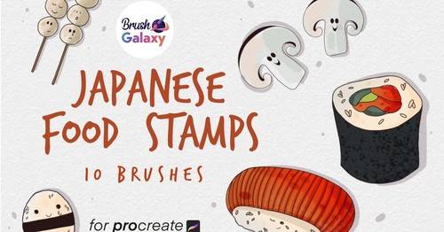'Brush Galaxy - Japanese Food Stamp Set'