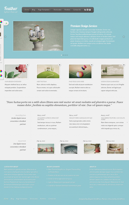 Feather v1.2 Wordpress Portfolio Themes from Elegantthemes