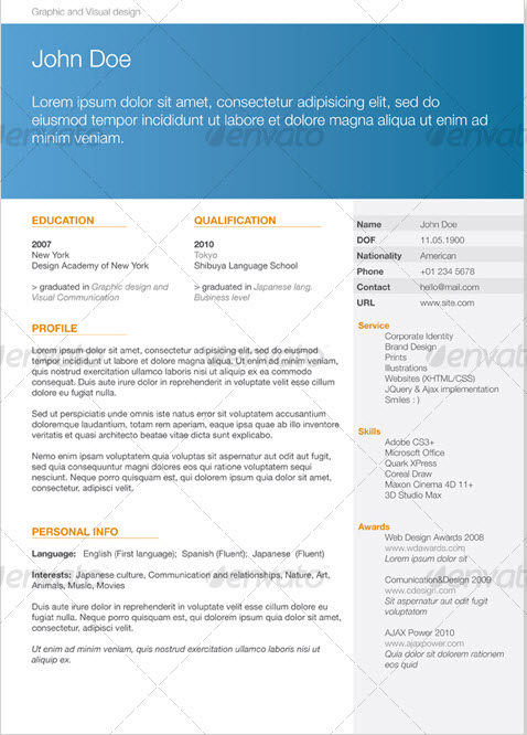 GraphicRiver - Get Minimal - Resume 01 (CV)
