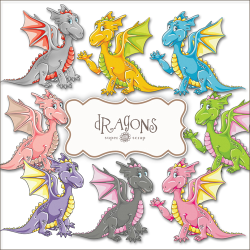 Scrap-kit - Dragons Set #1