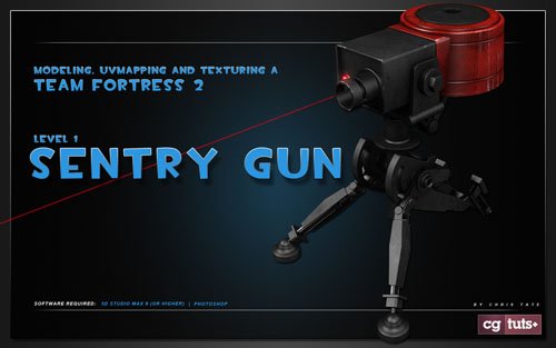 Modeling in 3Ds Max: Team Fortress 2 Sentry Gun