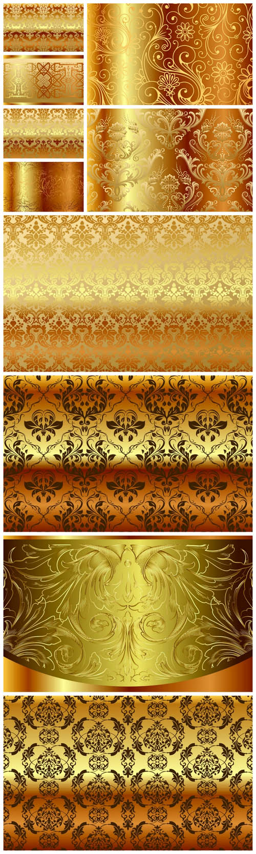 Gold Vector Backgrounds - Gold, vector, background, pattern