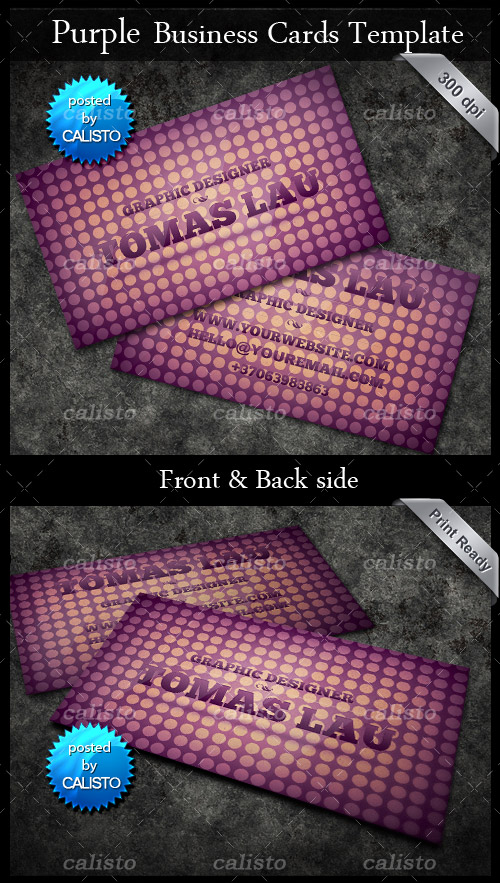 Vandelay Premier - Purple Business Card Template
