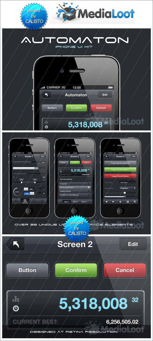 MediaLoot - Automaton: iPhone UI Kit