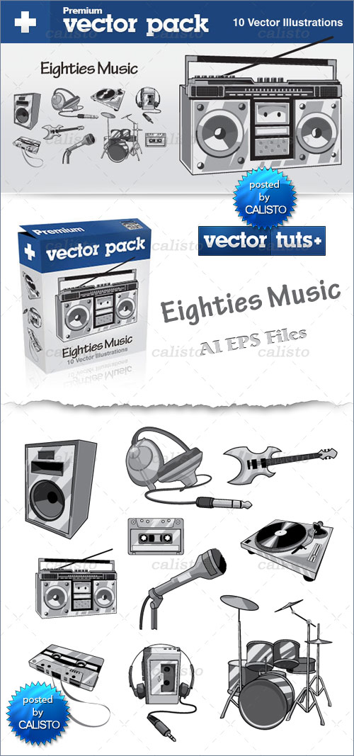 Premium Vector Pack – Eighties Music