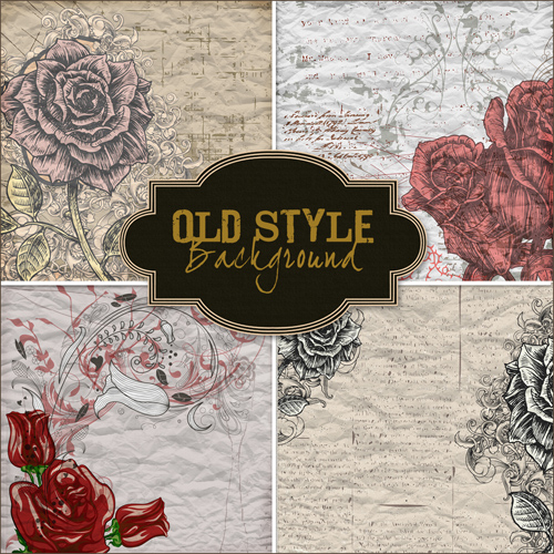 Textures - Old Style Roses Backgrounds