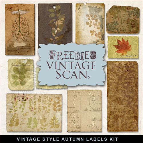 Scrap-kit - Vintage Style Autumn Labels