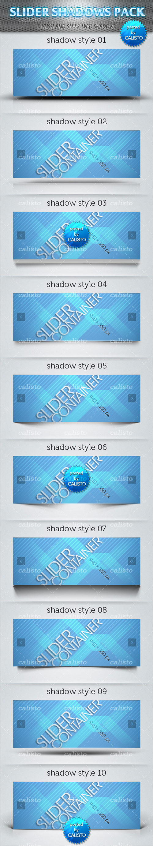 Web Slider Shadows Pack