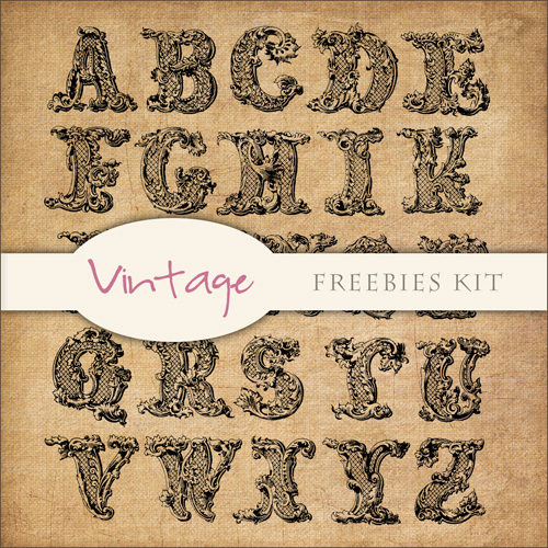 Scrap-kit - Vintage Alphabet #4