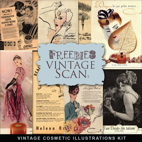 Scrap-kit - Vintage Cosmetic Illustrations