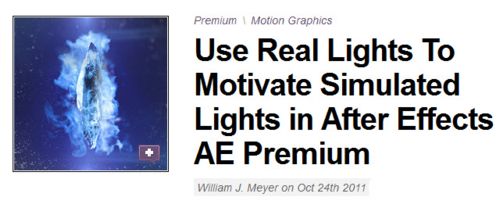 AETuts+ Use Real Lights To Motivate Simulated Lights in After Effects