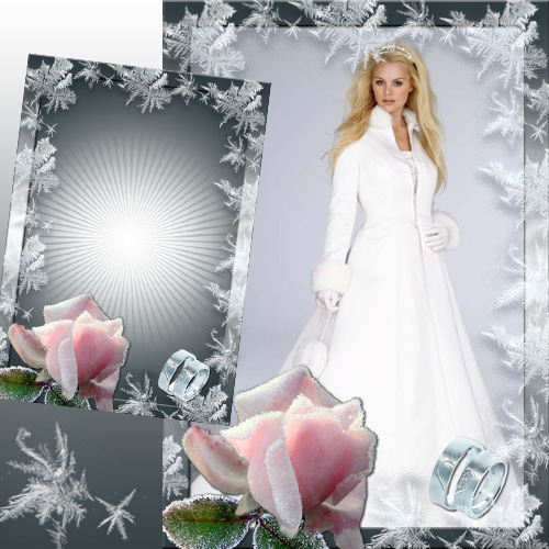 Wedding Photoframe - Winter Rose