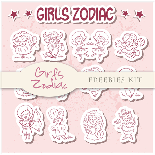 Scrap-kit - Girls Zodiac