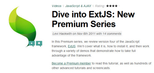 Net Tuts+ Dive into ExtJS: New Premium Series