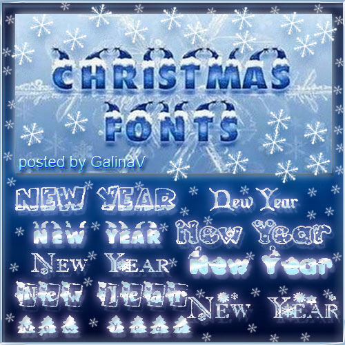 Christmas and New Year Fonts 55xTTFs