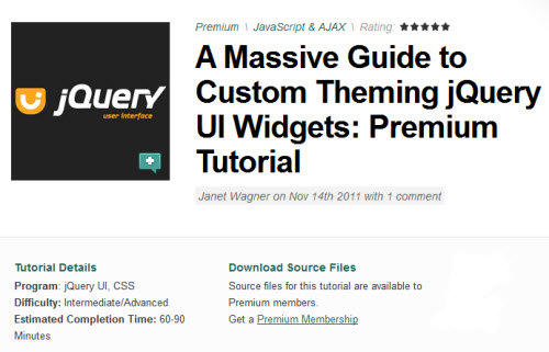 Net Tuts+ A Massive Guide to Custom Theming jQuery UI Widgets