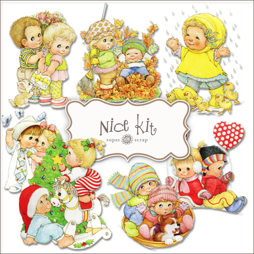 Scrap-kit - Nice Childrens Illustrations