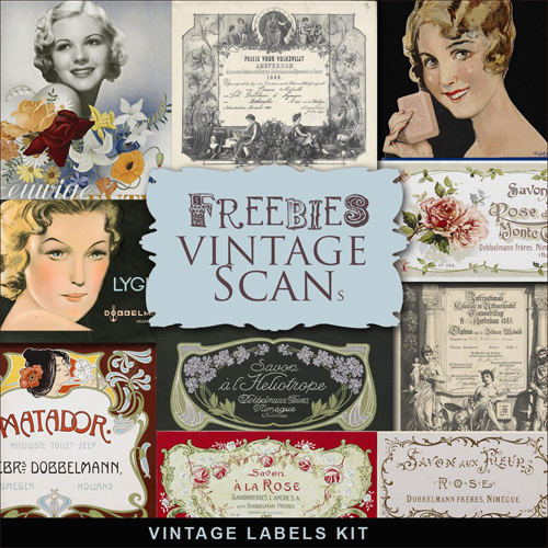 Scrap-kit - Old Vintage Labels Images Kit