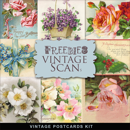 Scrap-kit - Holidays With Flowers - Vintage Style Images