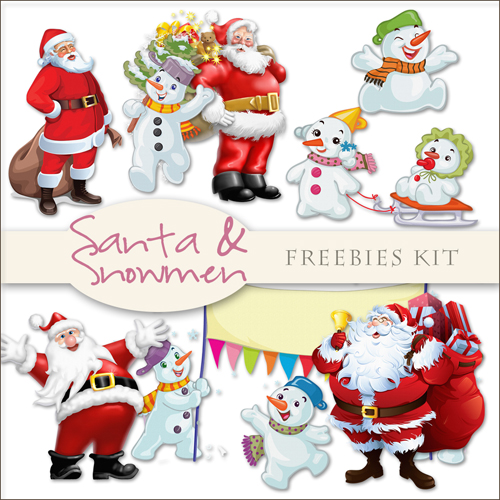 Scrap-kit - Santa And Snowman Images Mix For Christmas And New Year 2012 Designs