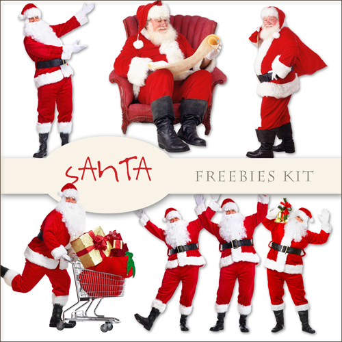 Scrap-kit - Santa Claus Cliparts Images For Christmas And New Year 2012 Design