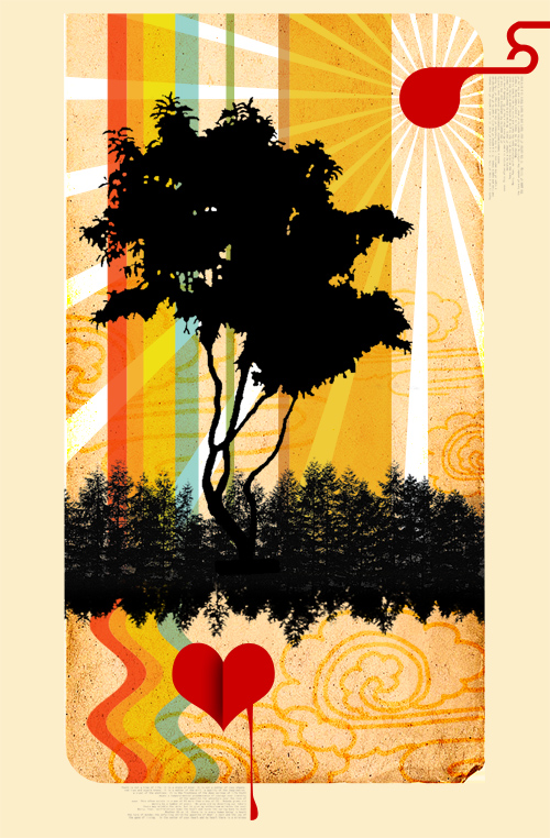 Printable Collage Template Tree Background