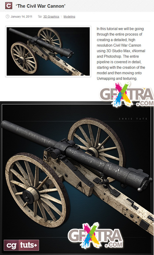 CG Tuts+ "The Civil War Cannon" Complete Premium CG