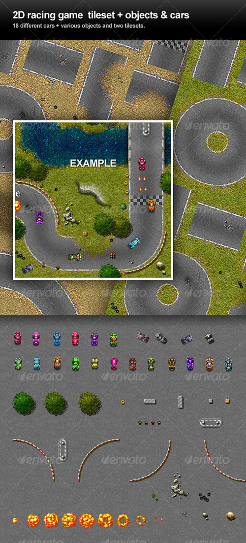 GraphicRiver - 2D Racing game tileset