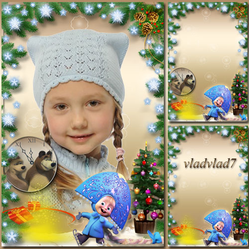 Kid's Photoframe - New Year with Masha