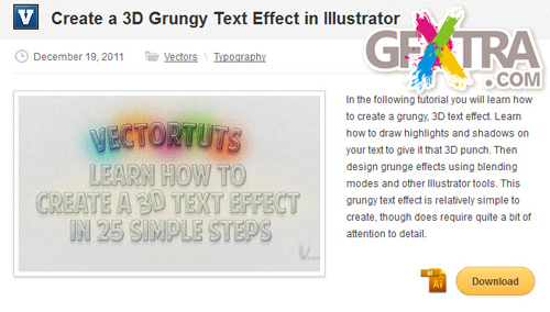 Vector Tuts+ Create a 3D Grungy Text Effect in Illustrator