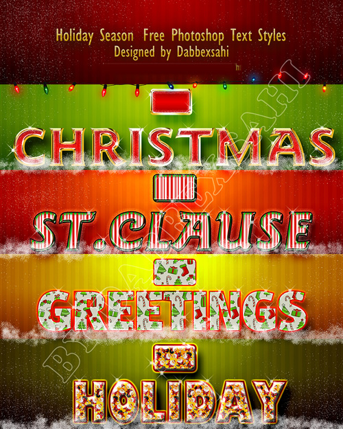 Christmas And New Year 2012 Hollidays Photoshop Text Style by dabbexsahi - 1