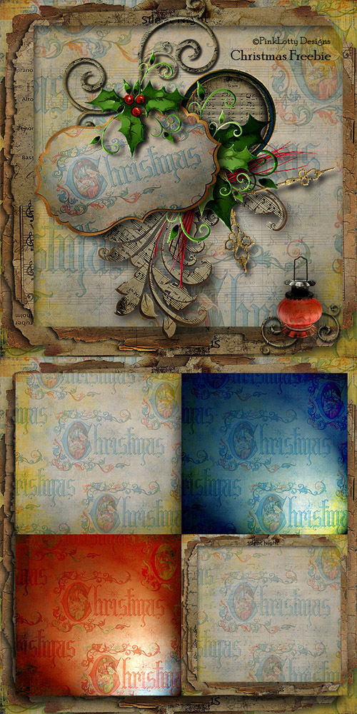 Scrap-set - Merry Christmas and Happy New Year 2012 (papers and elements)