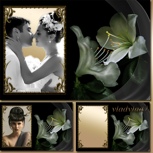 Frame for Photo - Two white lilies