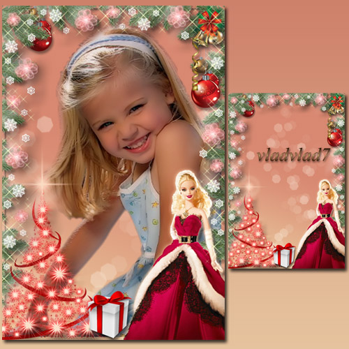 Kid's Frame for Photo - New Year with Barbi