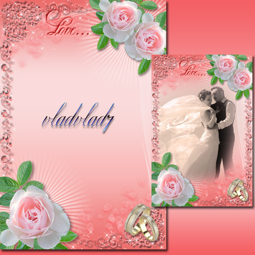 Wedding Photoframe with roses - Tender Feeling