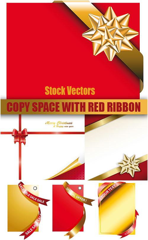 Stock Vectors - Copy space with red ribbon