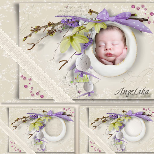 Kid's Frame with Flowers, Lace and Bow - My Kid