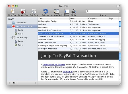 MarsEdit v3.5 Mac OS X
