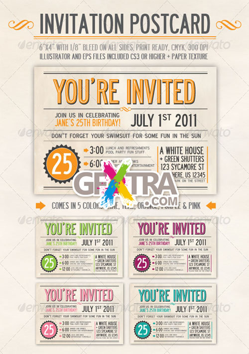GraphicRiver - Invitation Postcard