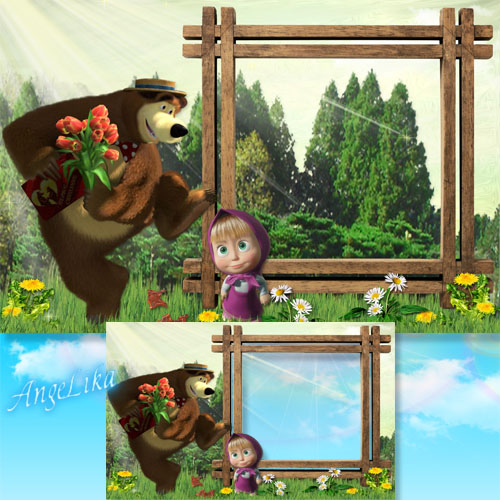 Kid's Frame with Heroes of Cartoon Films - Teddy Bear, Give More Sweet