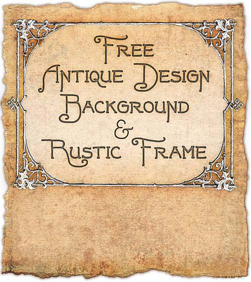 Antique Design Background & Rustic Frame PSD