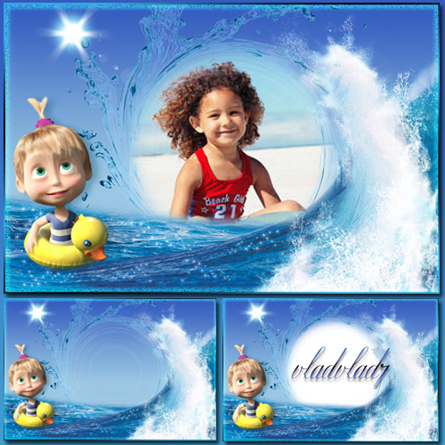 Kid's Photoframe - Masha on the sea