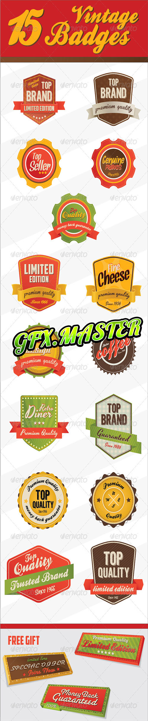 GraphicRiver - Retro Vintage Badges & logo