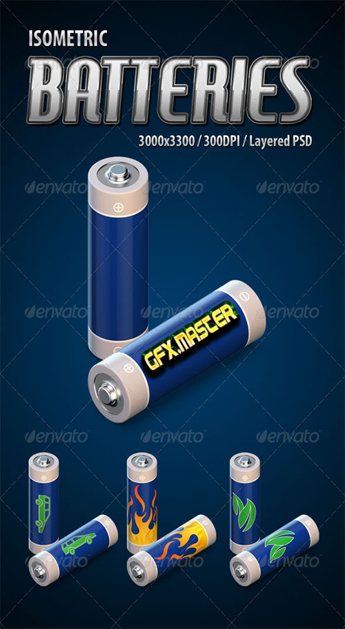 GraphicRiver - Isometric 3D Batteries