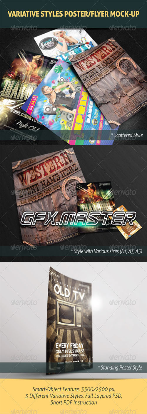 GraphicRiver - Variative Styles Poster/Flyer Mock-Up